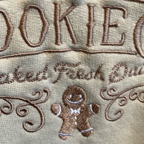 Christmas holiday embroidered cookie sweatshirt tan - Picture 2 of 5